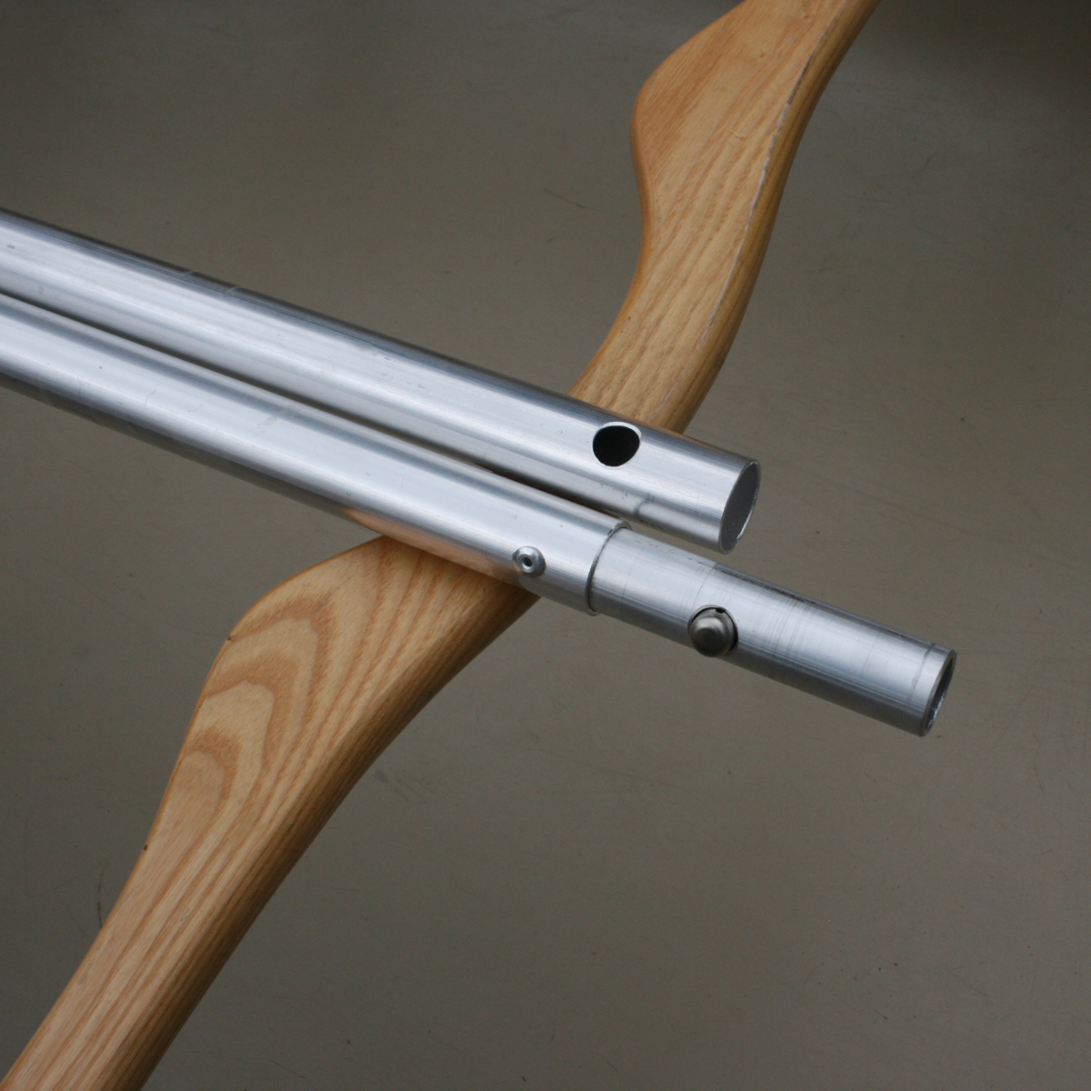two piece canoe pole drilled ends - aiguille alpine